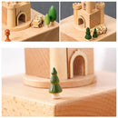 Castle Shape Home Decor Originality Wooden Musical Boxes