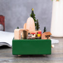 Christmas Tree Shape Home Decor Originality Wooden Musical Boxes