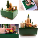 Christmas Tree Shape Home Decor Originality Wooden Musical Boxes