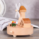Windmill Shape Home Decor Originality Wooden Musical Boxes