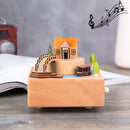 Jiangnan Ancient House Shape Home Decor Originality Wooden Musical Boxes