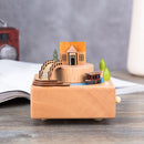 Jiangnan Ancient House Shape Home Decor Originality Wooden Musical Boxes