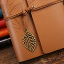 Creative Retro Autumn Leaves Pattern Loose-leaf Travel Diary Notebook, Size: M (Blue)