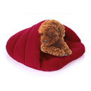 Slipper Shape Polar Fleece Warm Thicken Pet Dogs Cats House Size: L, 58Ã—68Ã—32cm(Wine Red)