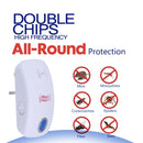 Electronic Ultrasonic Mosquito Rat Pest Control Repeller with LED Light, US Plug, AC90V-250V(White)