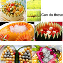 Multifunctional 2 in 1 Melon Baller Scoop Spoon with Fruit Carving Knife Salads Desserts Scooper, Random Color Delivery