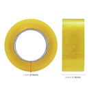 12 PCS 48mm Width 15mm Thickness Package Sealing Packing Tape Roll Sticker(Transparent Yellow)