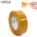 12 PCS 48mm Width 15mm Thickness Package Sealing Packing Tape Roll Sticker(Yellow)