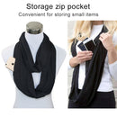 Women Solid Winter Infinity Scarf Pocket Loop Zipper Pocket Scarves (Purple)