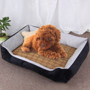 Dog Bone Pattern Big Soft Warm Kennel Pet Dog Cat Mat Blanket,with Rattan Mat Size: XXS, 45Ã—30Ã—15cm (Black Grey)