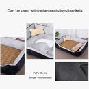 Dog Bone Pattern Big Soft Warm Kennel Pet Dog Cat Mat Blanket,with Rattan Mat Size: XXS, 45Ã—30Ã—15cm (Black Grey)