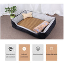 Dog Bone Pattern Big Soft Warm Kennel Pet Dog Cat Mat Blanket,with Rattan Mat Size: XXS, 45Ã—30Ã—15cm (Black Grey)