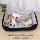 Dog Bone Pattern Big Soft Warm Kennel Pet Dog Cat Mat Blanket,with Rattan Mat Size: XXS, 45Ã—30Ã—15cm (Black Grey)