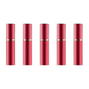 5 PCS Portable Mini Refillable Glass Perfume Fine Mist Atomizers with Metallic Exterior, 5ml (Red)