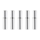 5 PCS Portable Mini Refillable Glass Perfume Fine Mist Atomizers with Metallic Exterior, 5ml (Silver)