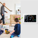BHP-8000-WIFI-W 3H2C Smart Home Heat Pump Round Room Mirror Housing Thermostat with WiFi, AC 24V(White)