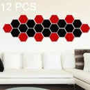12 PCS 3D Hexagonal Mirror Wall Stickers Set, Size: 10*10cm(Black)