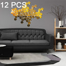 12 PCS 3D Hexagonal Mirror Wall Stickers Set, Size: 10*10cm(Gold)