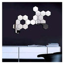 12 PCS 3D Hexagonal Mirror Wall Stickers Set, Size: 10*10cm(Silver)