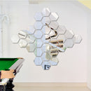 12 PCS 3D Hexagonal Mirror Wall Stickers Set, Size: 8*8cm(Silver)