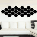 12 PCS 3D Hexagonal Mirror Wall Stickers Set, Size: 4*4cm(Black)