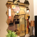 12 PCS 3D Hexagonal Mirror Wall Stickers Set, Size: 4*4cm(Gold)