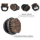 3 PCS Men Ring Design Portable Boar Brush Black ABS Haircut Cleaning Shaving Brush(Black)