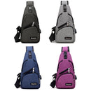 Dxyizu Multi-Function Portable Casual Canvas Chest Bag Outdoor Sports Shoulder Bag Waist Bag with External USB Charging Interface for Men / Women / Student, Random Logo Delivery(Grey)