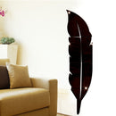 DIY Feather Style Acrylic Mirror Wall Stickers Home Room Mural Decoration Art Wall Sticker, Size: 30*120cm(Black)