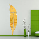 DIY Feather Style Acrylic Mirror Wall Stickers Home Room Mural Decoration Art Wall Sticker, Size: 30*120cm(Gold)