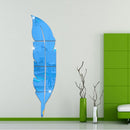 DIY Feather Style Acrylic Mirror Wall Stickers Home Room Mural Decoration Art Wall Sticker, Size: 30*120cm(Blue)