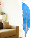 DIY Feather Style Acrylic Mirror Wall Stickers Home Room Mural Decoration Art Wall Sticker, Size: 30*120cm(Blue)