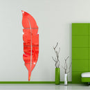DIY Feather Style Acrylic Mirror Wall Stickers Home Room Mural Decoration Art Wall Sticker, Size: 30*120cm(Red)