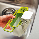 Easy Kitchen Suction Storage Box Bathroom Kitchen Gadget Storage Box Draining Plastic Holder for Home Use, Random Color Delivery