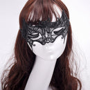 Halloween Masquerade Party Dance Sexy Lady Lace Bat Mask(Black)