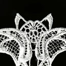 Halloween Masquerade Party Dance Sexy Lady Lace Bat Mask(White)