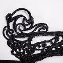 Halloween Masquerade Party Dance Sexy Lady Lace Crown Mask(Black)