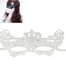 Halloween Masquerade Party Dance Sexy Lady Lace Crown Mask(White)
