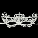 Halloween Masquerade Party Dance Sexy Lady Lace Crown Mask(White)