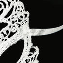 Halloween Masquerade Party Dance Sexy Lady Lace Crown Mask(White)