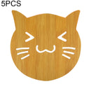 5 PCS Cute Cartoon Kitchen Table Protect Wood Cup Pad Heat Insulation Coaster Mat, Random Style Delivery
