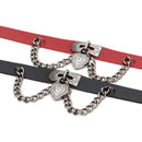 2 PCS European and American Harajuku Punk Heart-shape Lock Leather Collar Choker Bracelet, Random Color Delivery