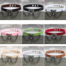 2 PCS European and American Harajuku Punk Heart-shape Lock Leather Collar Choker Bracelet, Random Color Delivery