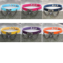 2 PCS European and American Harajuku Punk Heart-shape Lock Leather Collar Choker Bracelet, Random Color Delivery