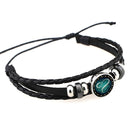 European and American Hand-knitted Beaded Retro DIY Bracelet Leo Constellation Leather Punk Fashion Bracelet