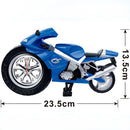 Creative Artistic Motorcycle Alarm Clock Desk Clock Model for Household Shelf Decorations (Blue)