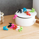 10 PCS Kitchen Creative Little Men Shape Silicone Lifting Pot Cover Anti-overflowing Tool(Black)