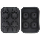 Halloween 3D Skull Head Ice Cube Mold Home Bar Silicone 4 Lattice Ice Cube Biscuit Cake Chocolate Maker Moulds