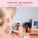 RK36 Multi-function Touch Switch Retractable Makeup Mirror Desk Lamp (White)