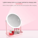 RK36 Multi-function Touch Switch Retractable Makeup Mirror Desk Lamp (White)
